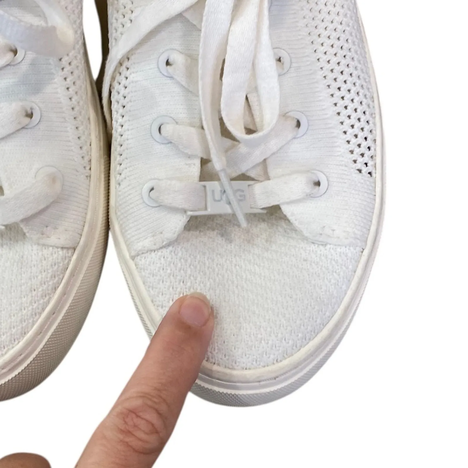 UGG Women's ZILO Knit White lace up comfort Sneakers Size 7 - Image 7