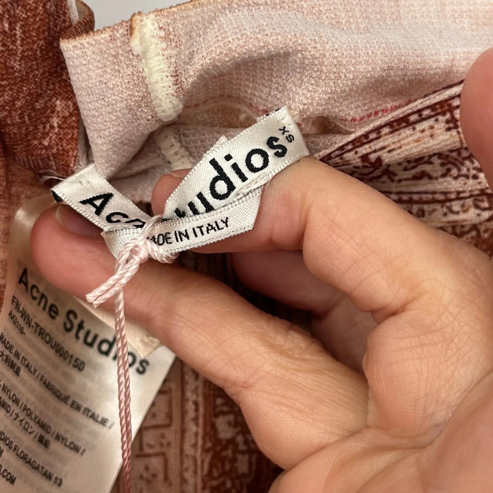 Acne Studios Printed Tights Brown Women's Size XS NWT - Image 3