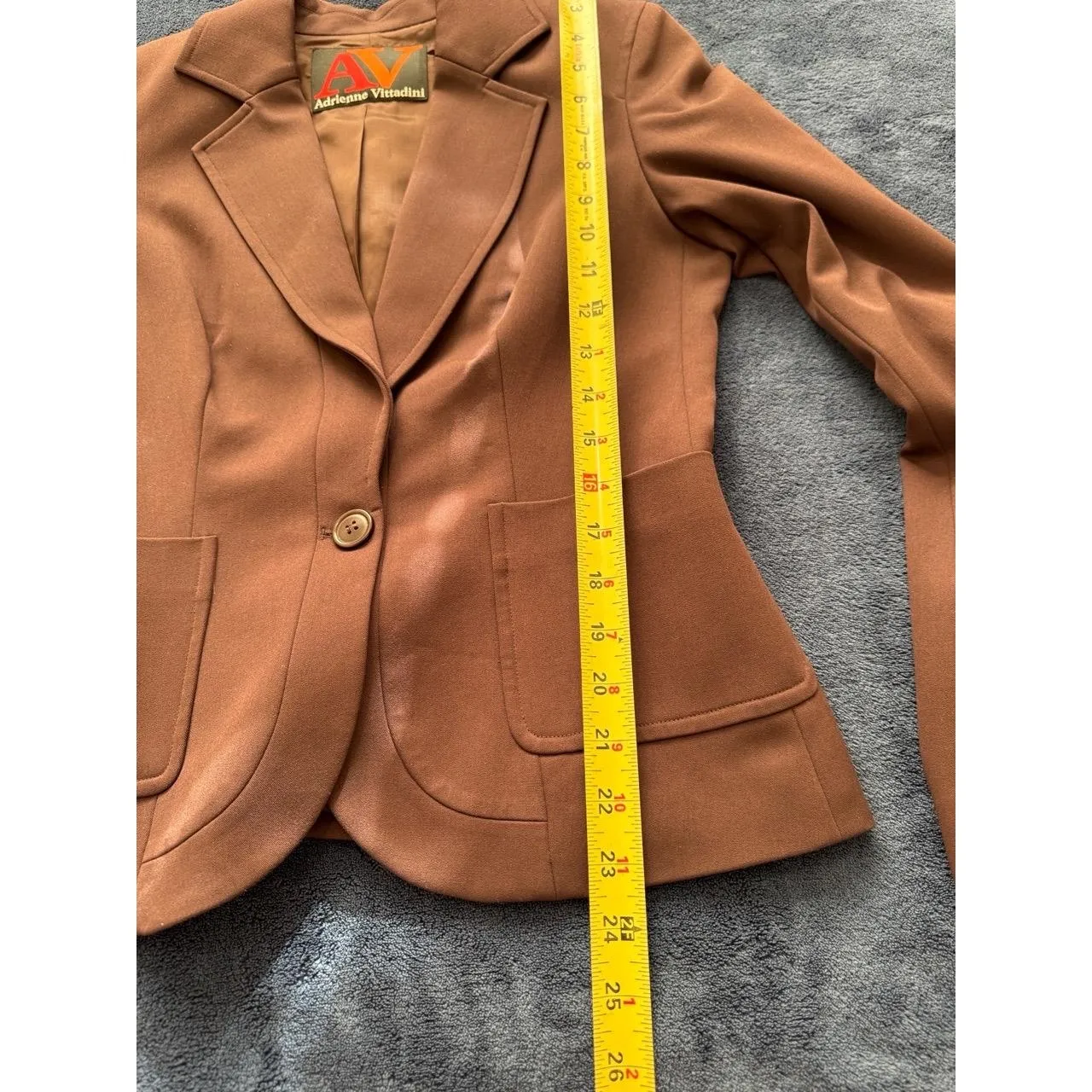 Adrienne Vittadini Brown Single-button Notched Lapel‎ Blazer Jacket 4 - Image 8