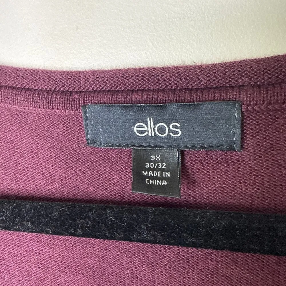 Ellos Women's Plus Size Star Applique Sweater in Boysenberry Size 3X Lightweight Purple - Image 7