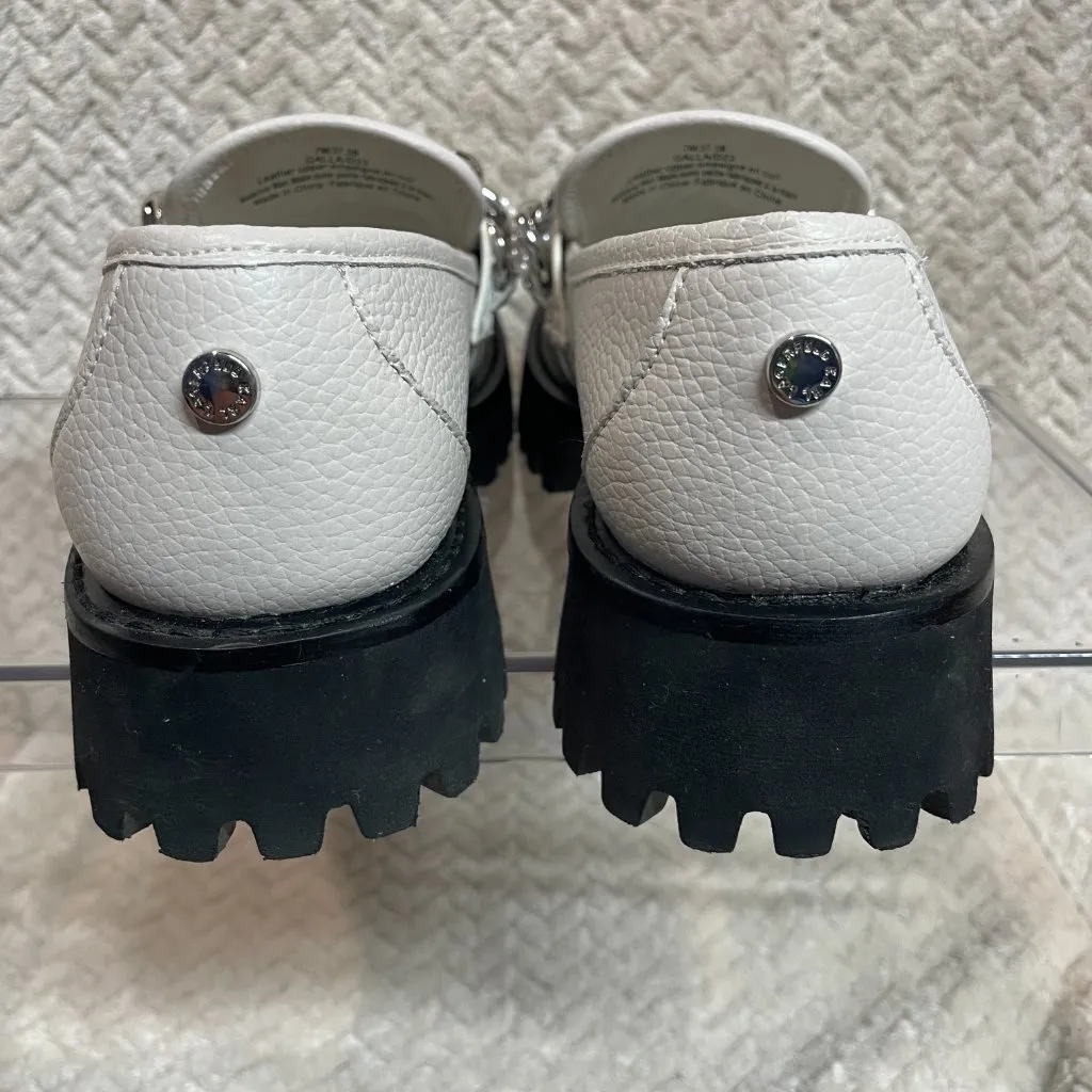 Karl Lagerfeld Paris Gemsy White Leather Loafers Womens Size 7M Preppy Classic - Image 5