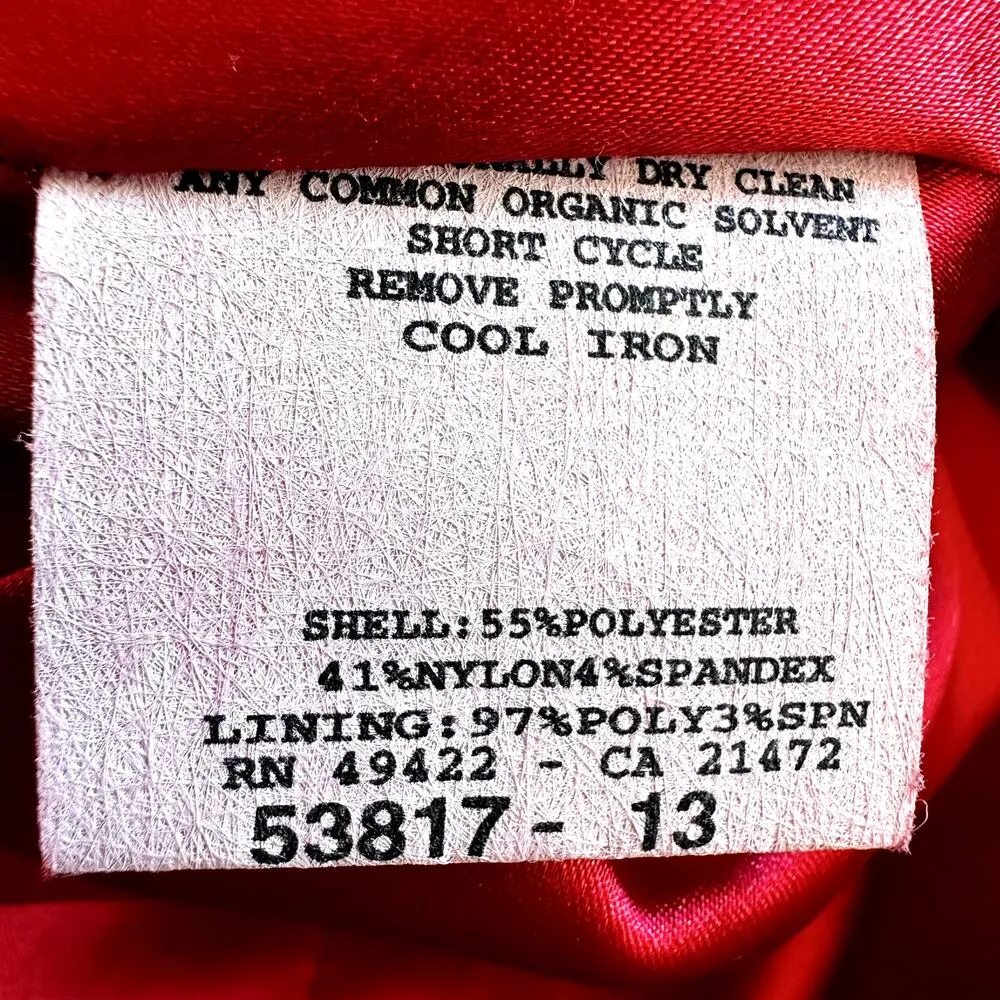 VTG Jessica McClintock Evening Gown Plunge V Sweetheart Neck Ruffle Prom Red 4 - Image 4