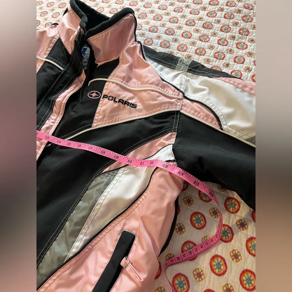 RARE EUC Polaris Light Pink Black Winter Snowmobiling Jacket size XL Women’s - Image 6