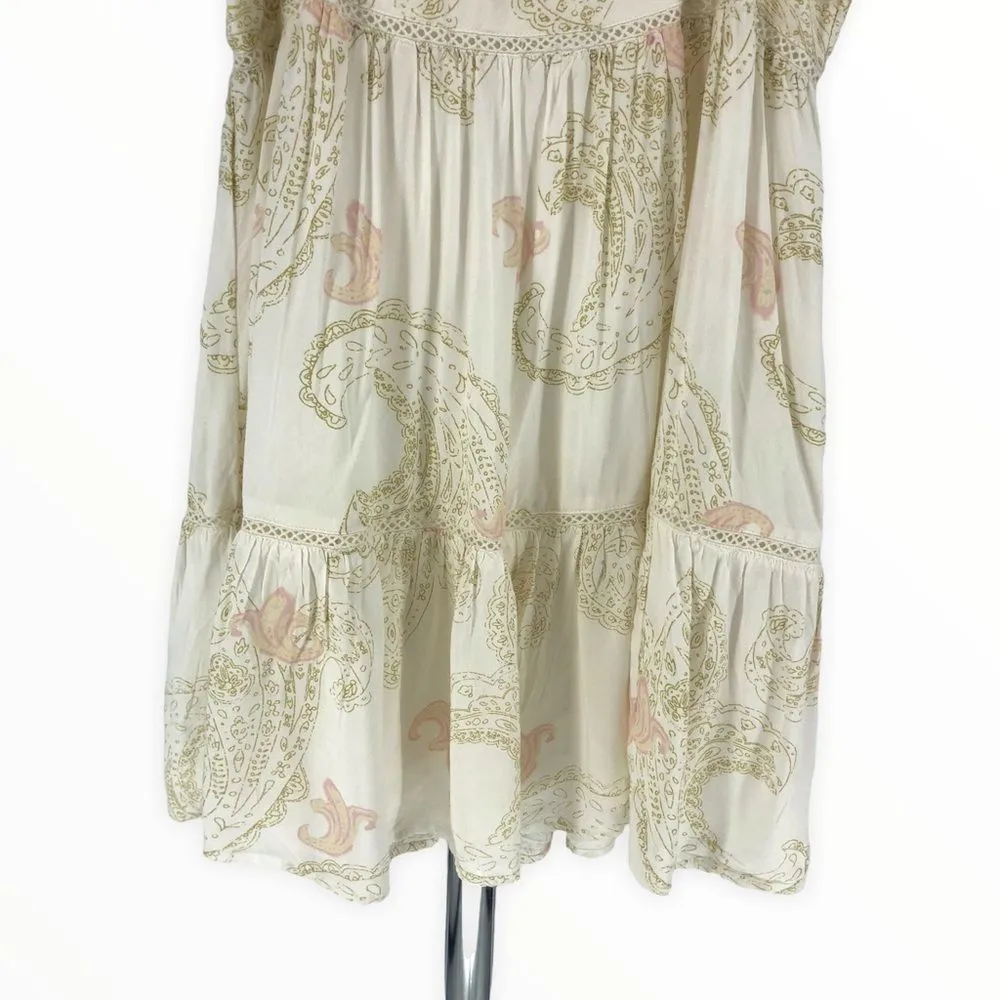 Urban Outfitters Cream Paisley Frocked Summery Mini Dress size Medium NWT - Image 9