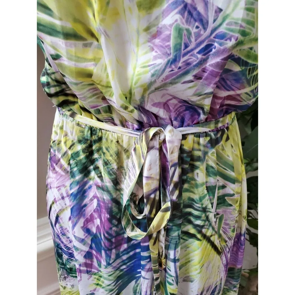 Jennifer Lopez Women's Multicolor Polyester Round Neck Sleeveless Maxi Dress M - Image 3