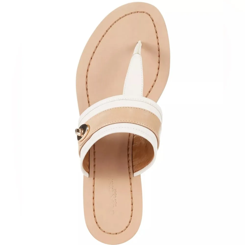 Coach Eileen Turlock Tan and White Sandals Size 9.5 - Image 2