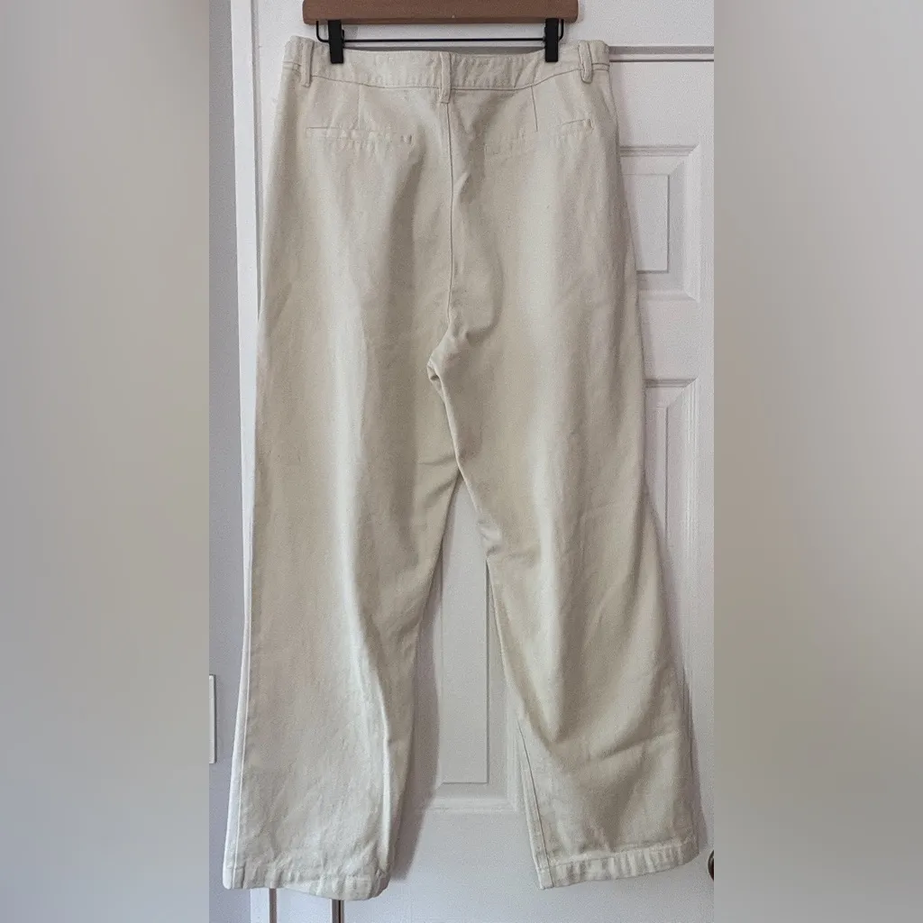 Top Shop‎ Cream Denim Trouser Pants Size 12 NWT - Image 2