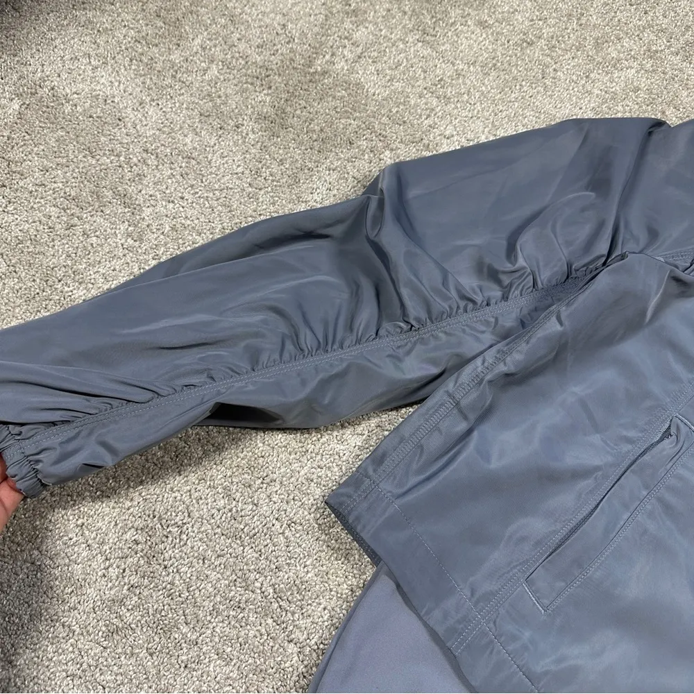 Athleta Wayfarer Bomber Jacket Full Zip Longsleeve Travel in Coastline Blue M - Image 6