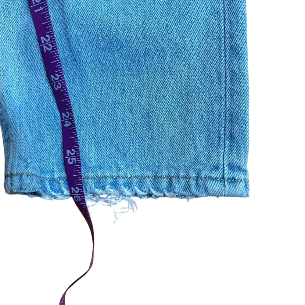 AGOLDE Riley High Rise Straight Crop Jean Button Fly Distressed Knees Size 26 - Image 9