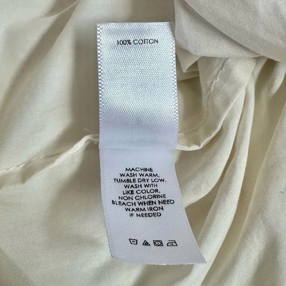 Unsubscribed Cream Mini Belted Cotton Skirt with Pleated A - Image 5