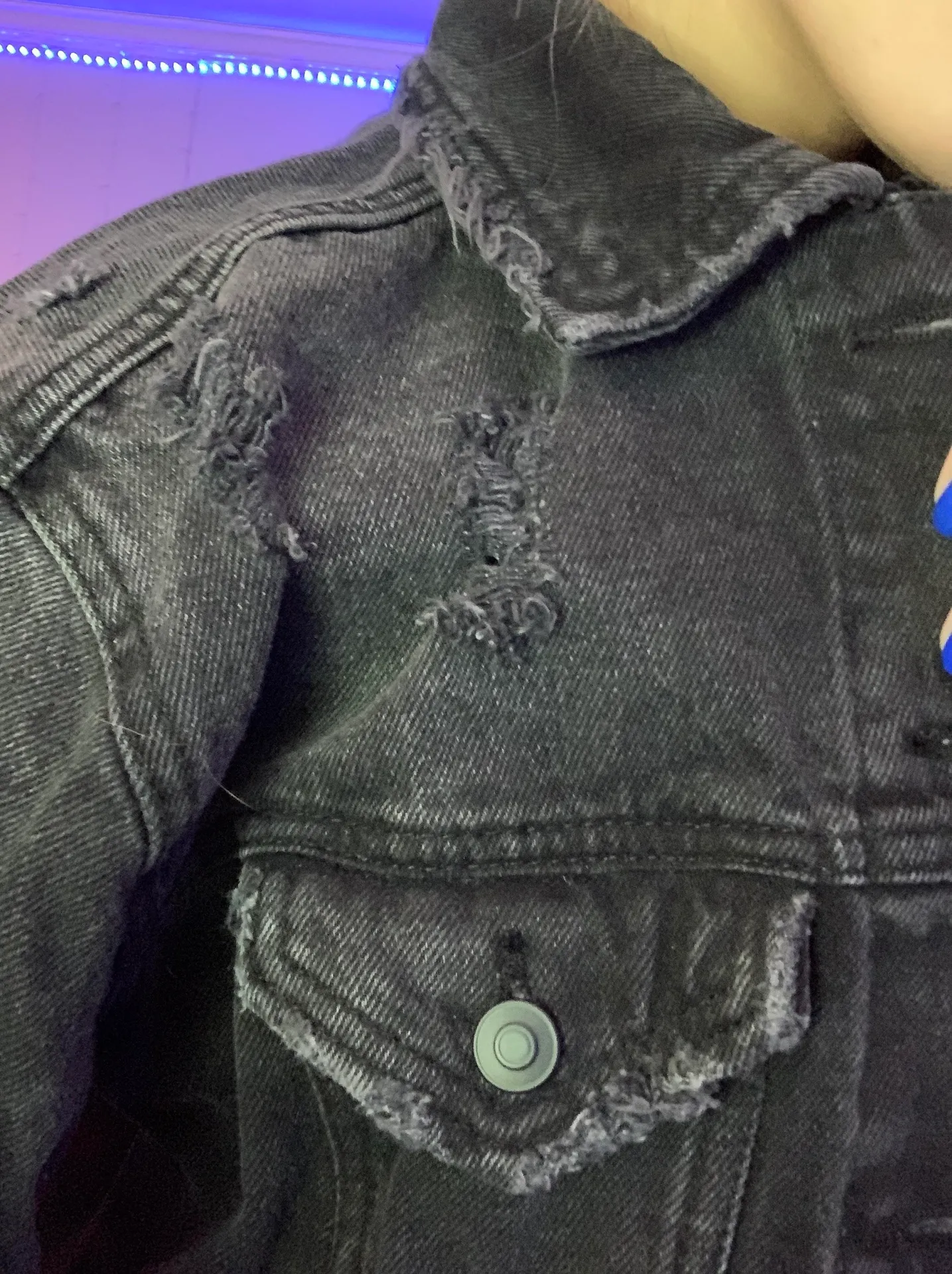 black jean jacket Size M - Image 3