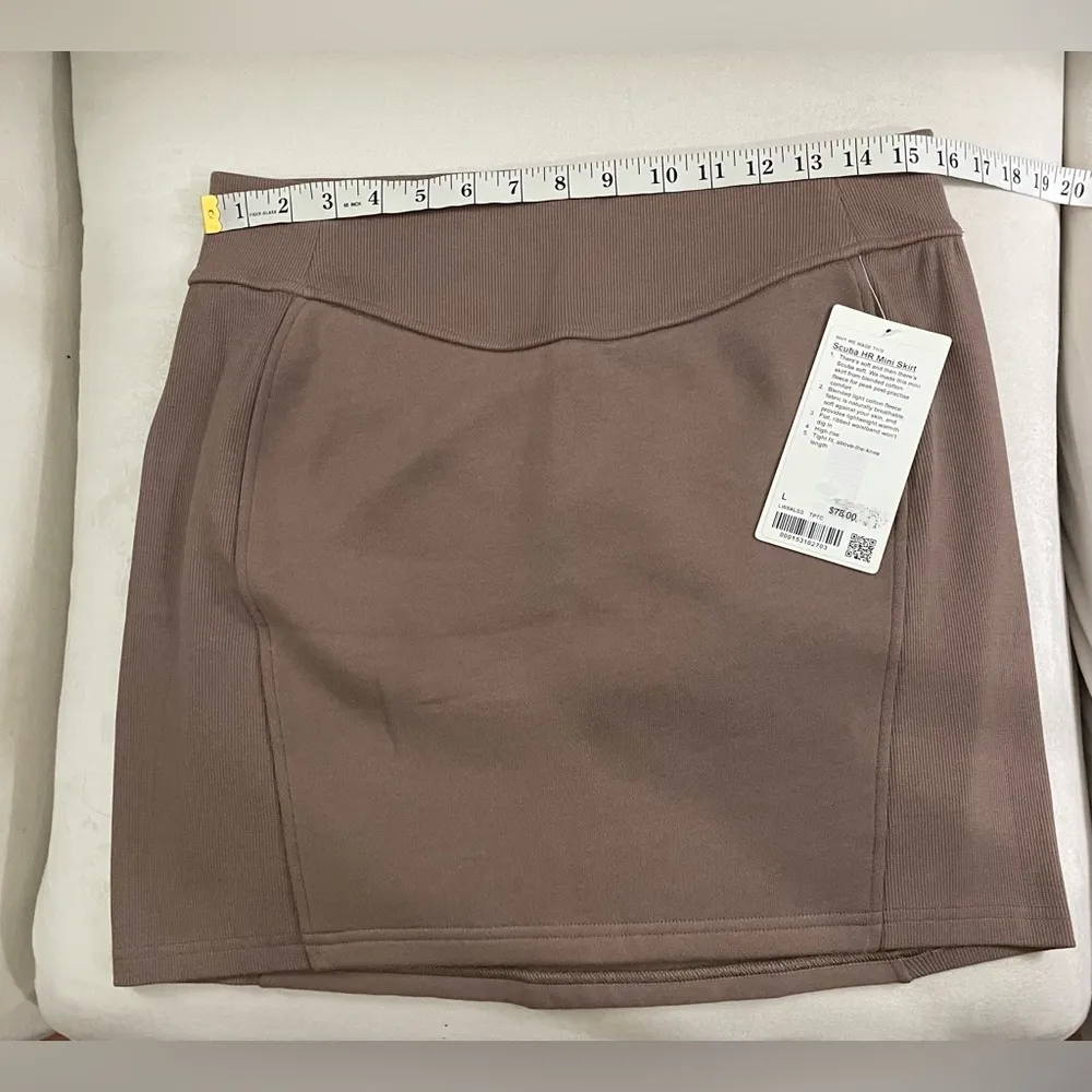Lululemon Scuba High Rise Mini Skirt Brown Size L - Image 6