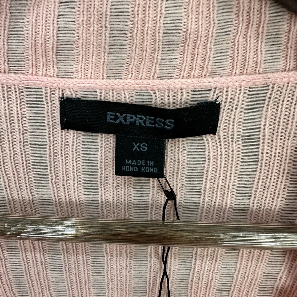 Vtg Y2K Express Open Front Cardigan‎ Womens XS Pink Lightweight Fairy Coquette - Image 6