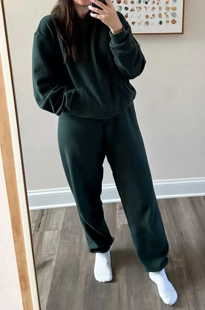 SKIMS Black Cotton Fleece Joggers S - Image 4