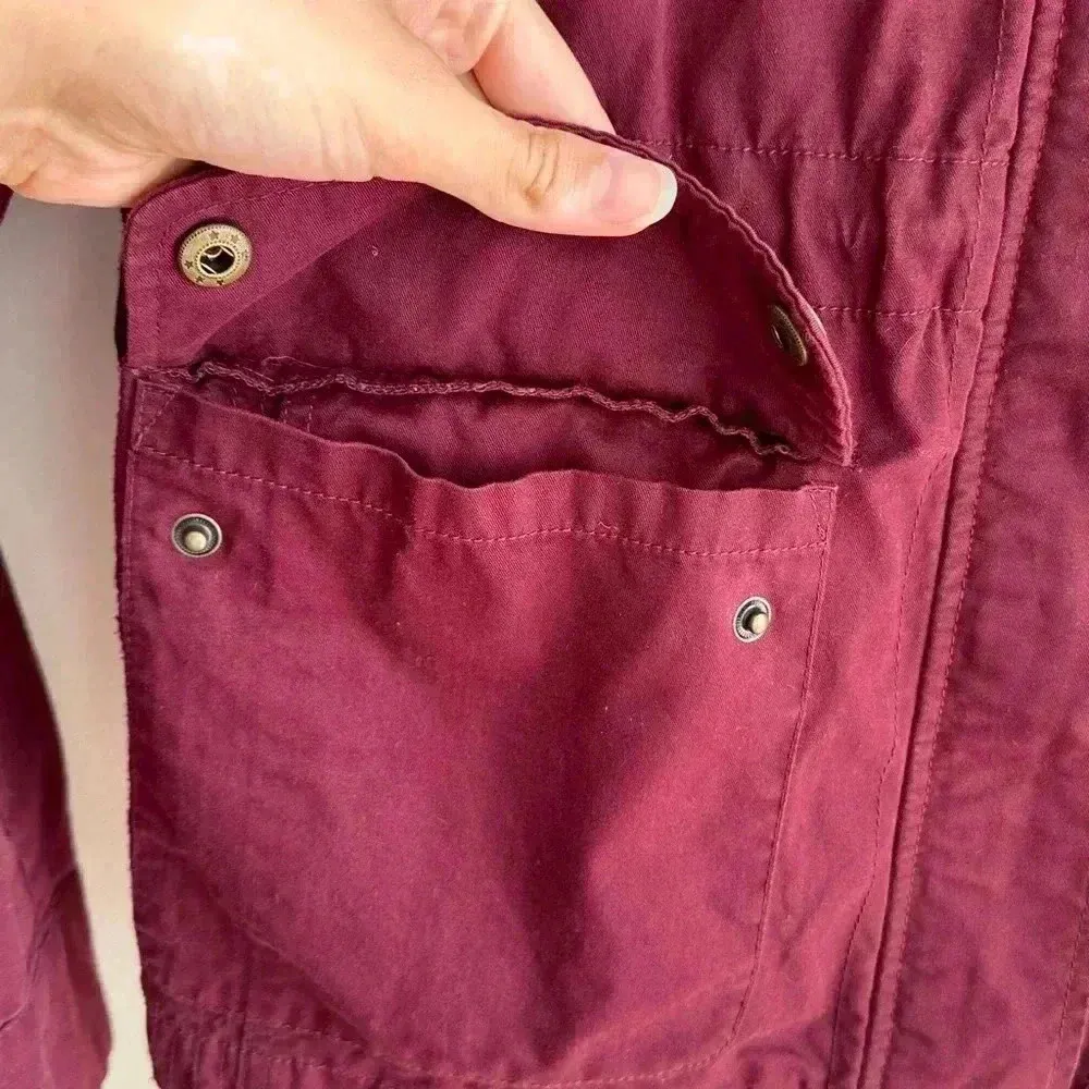 Love Tree Anorak Jacket, Berry Colored Utility Jacket, Size Large - Image 12