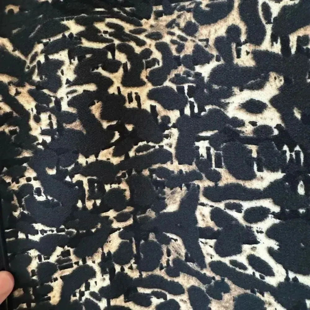 LAFAYETTE 148 NEW YORK Black Animal Print Career Office Open Front Jacket SZ S Black - Image 10