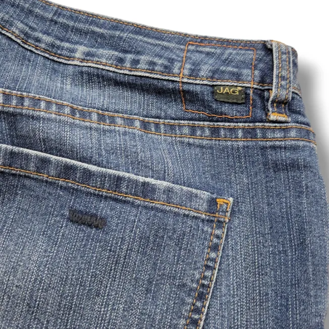 Jag Jeans Size 14 W34" x L32.5" Jag Straight Leg Jeans Stretch Blue Denim Pants  - Image 7