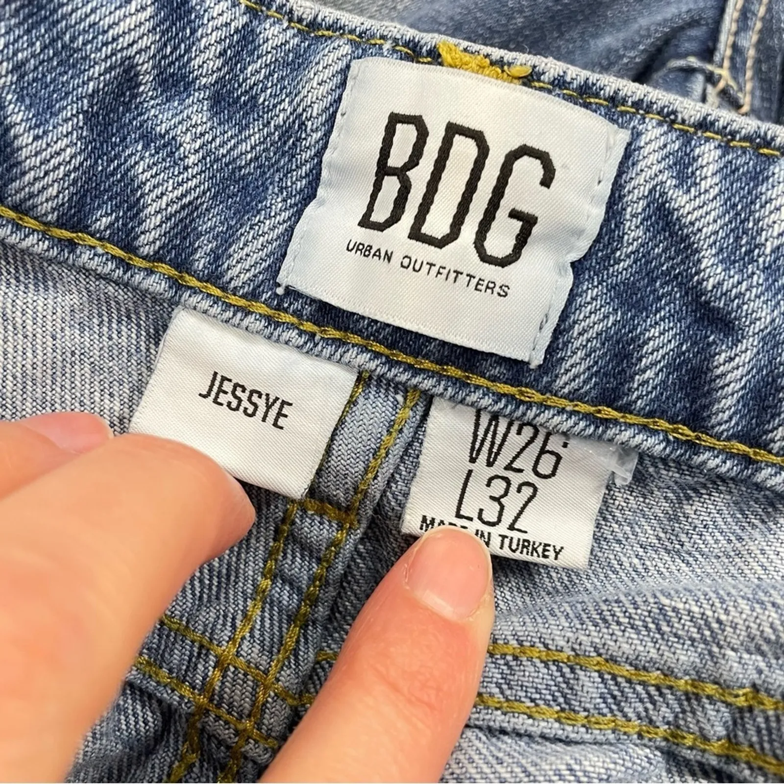 BDG Colorblock Womens Jesse Straight Leg Jeans Womens 26 Two Tone Blue Denim - Image 8