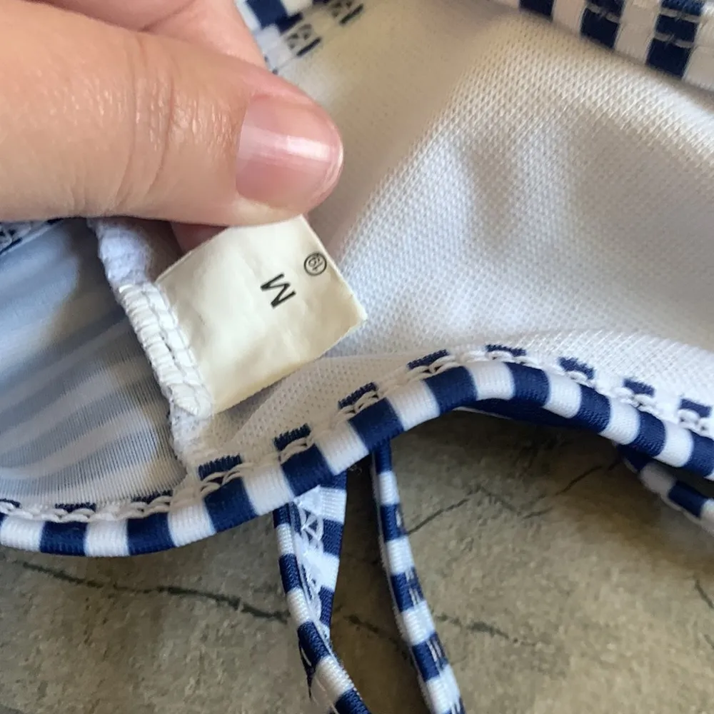 Stripe ruffle wrap around bikini top Size M - Image 5