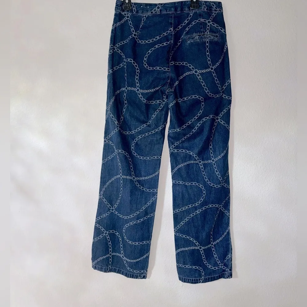 J. McLaughlin -Size 0 -Women’s Chain Wide Leg Denim Jeans High Rise Blue - Image 2