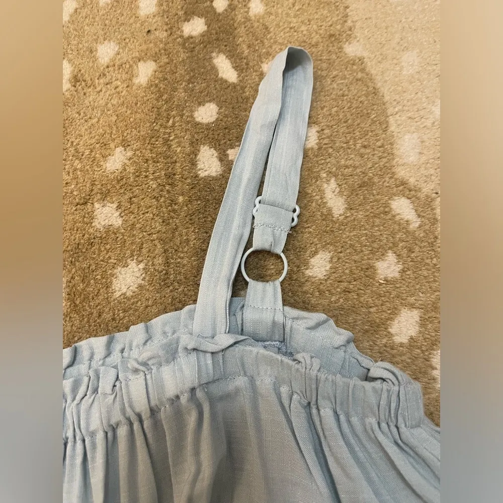 Mable light blue ruffle tank top women’s size large - Image 4