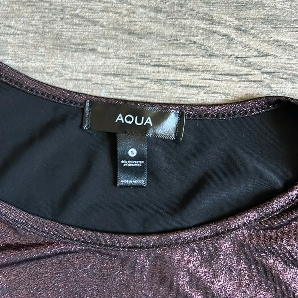 Aqua metallic long sleeve top - Image 2