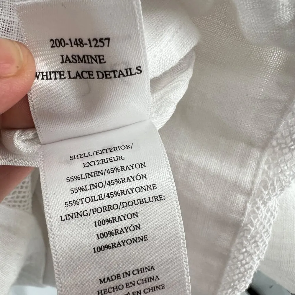 Rails Jasmine White Lace Detail Mini Dress Long Sleeve A-Line Size Small - Image 13
