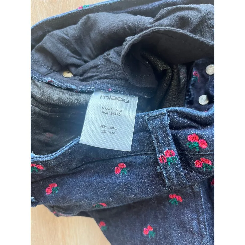 Miaou Rose Embroidered Jeans Size 23 - Image 5