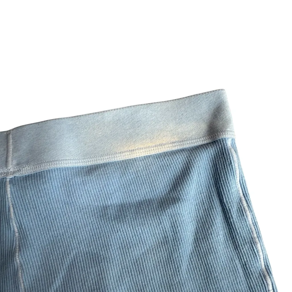 Skims‎ Womens M Logo Band Boyfriend Biker Shorts Light Blue Ribbed Loungewear PJ - Image 6