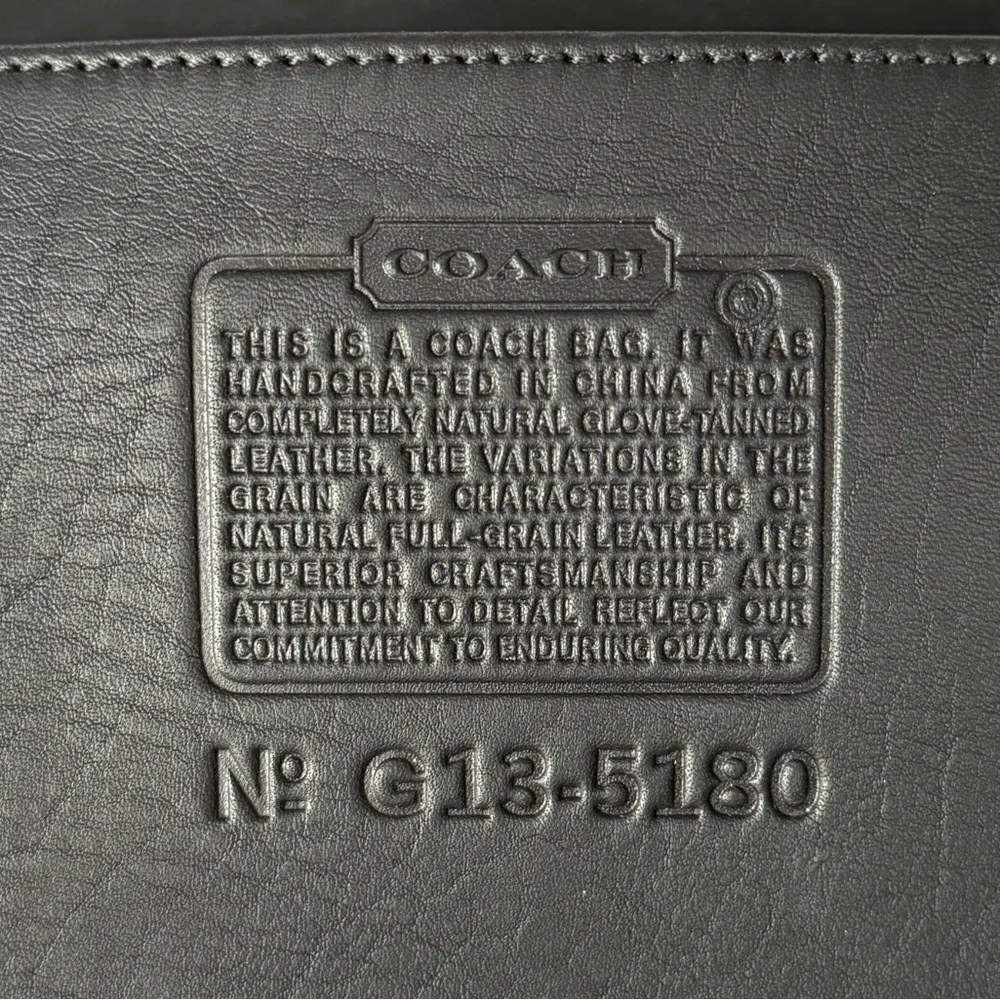 Coach Vintage Leather Metropolitan Brief Laptop Bag Black - Image 8