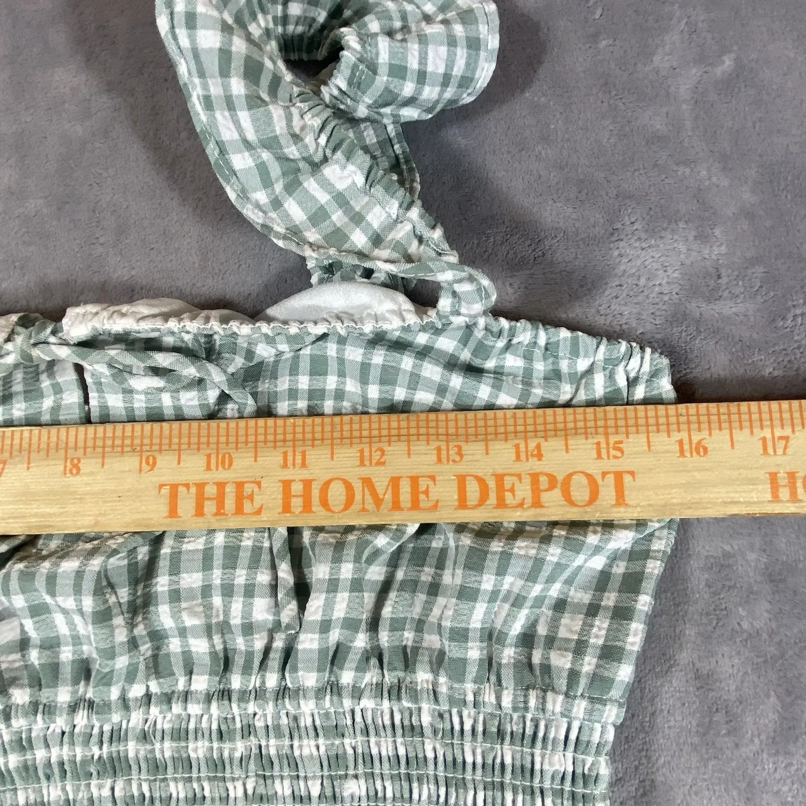 Wayf Smocked Waist Top Ruffle Sleeve Medium Farm‎ Girl Beach Summer Fun Cropped - Image 7