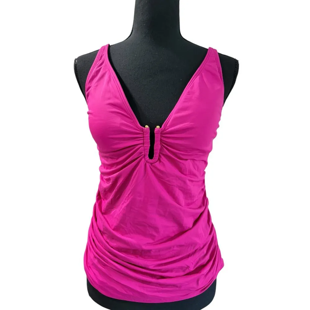 NWOT! Bleu Rod Beattie All About U-Wire Ruched Tankini Swim Top - Size 8 - Image 3