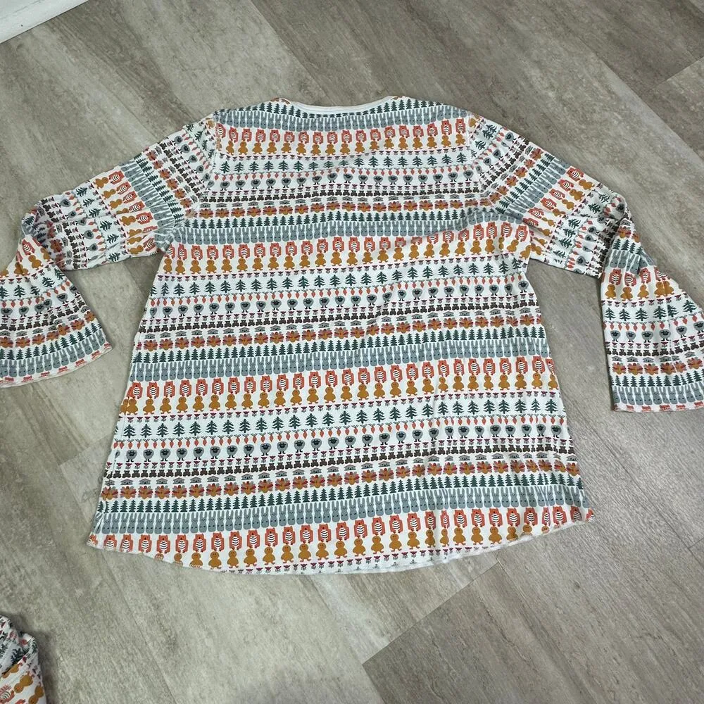 Roller Rabbit Bands Weave Pajama PJ Set in Woodland Animals Size Large - Image 9