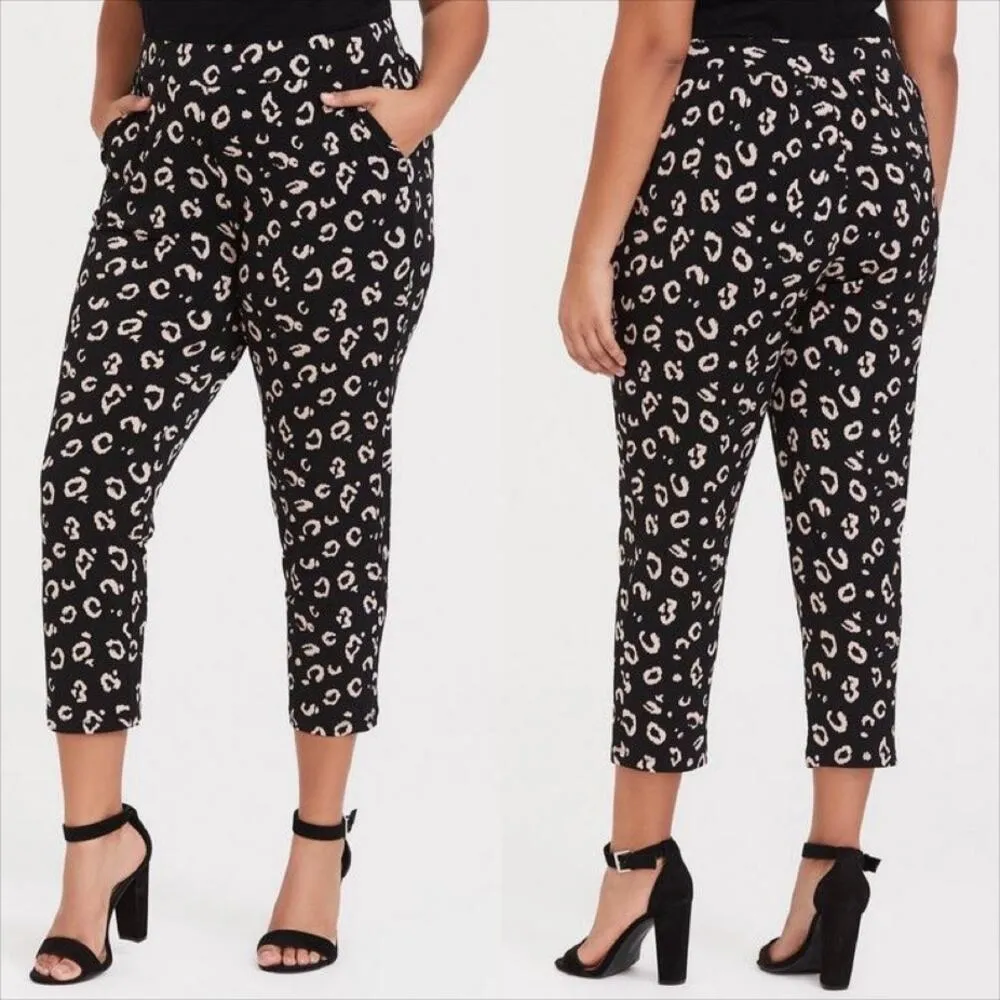 Torrid Studio Knit Tapered Pull On Pants - Black Leopard Print Size Medium - Image 2