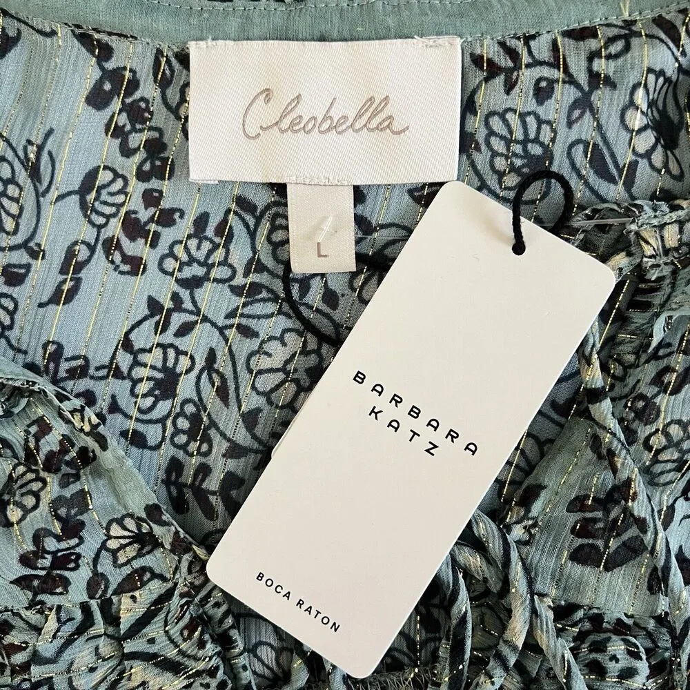 NWT Cleobella Loretta Iris Floral Print Chiffon Puff Sleeve Blouse - Image 8