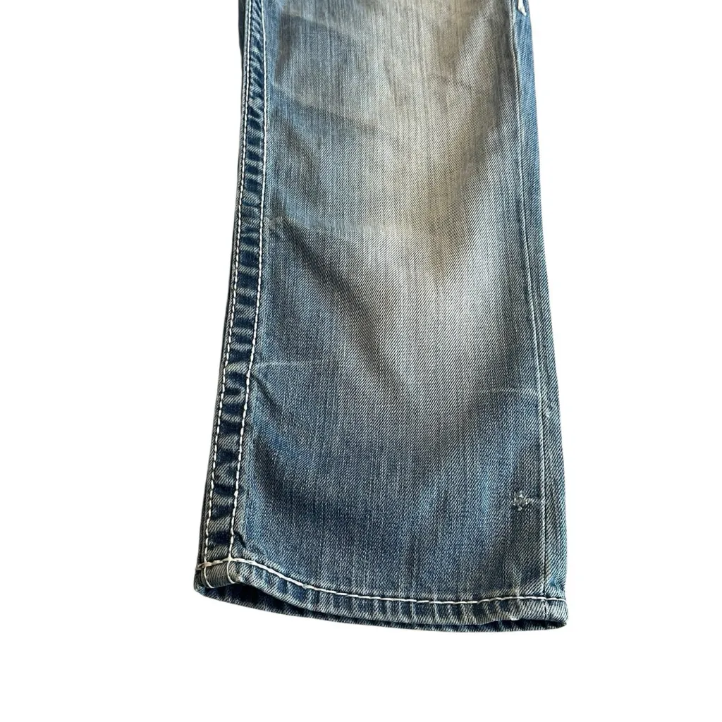 Big Star Jeans Womens 28 Liv Blue Capri Crop Low Rise Distressed Embroidered - Image 5