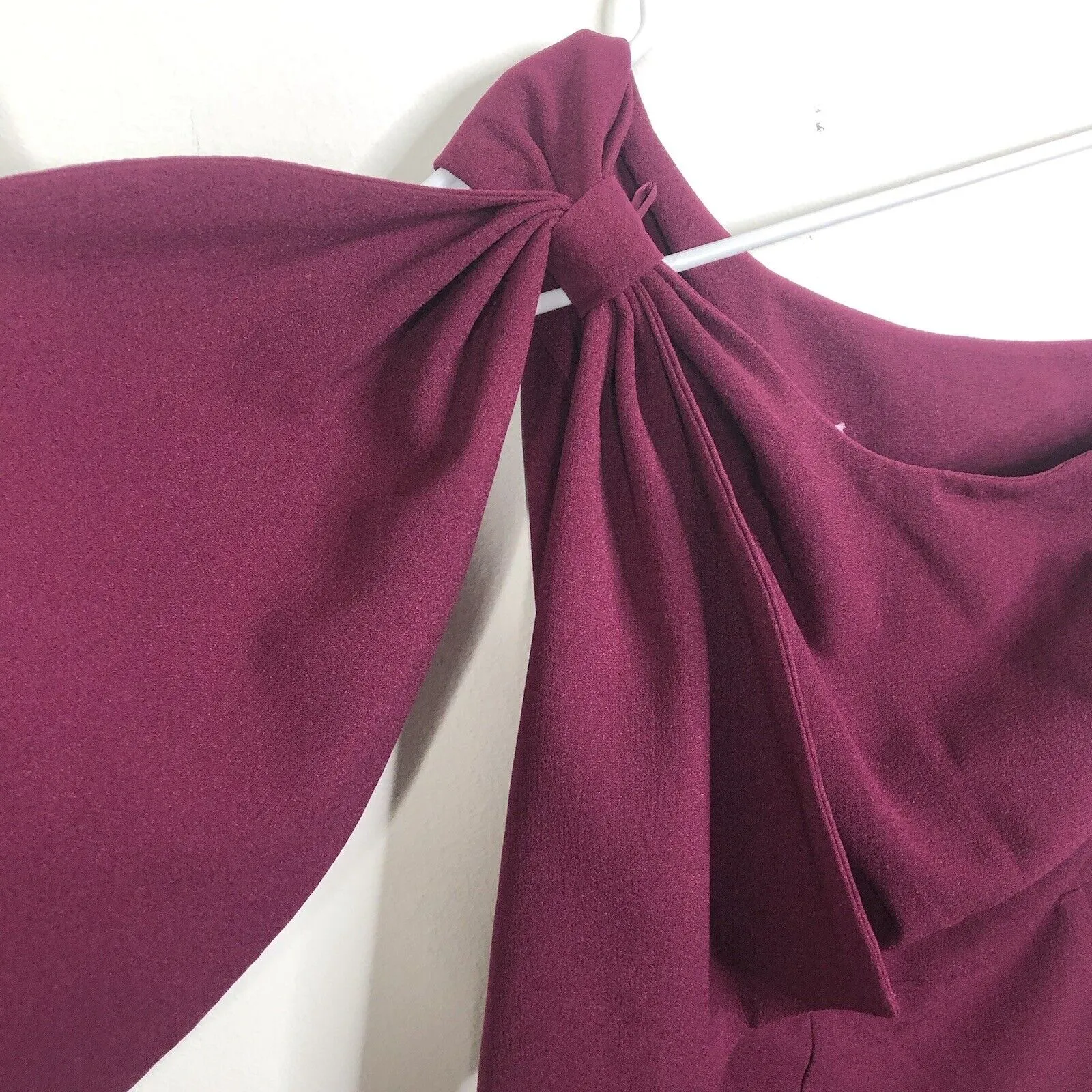 NEW Dress the Population Size XS Tiffany One-Shoulder Midi Dress Dark Magenta - Image 12