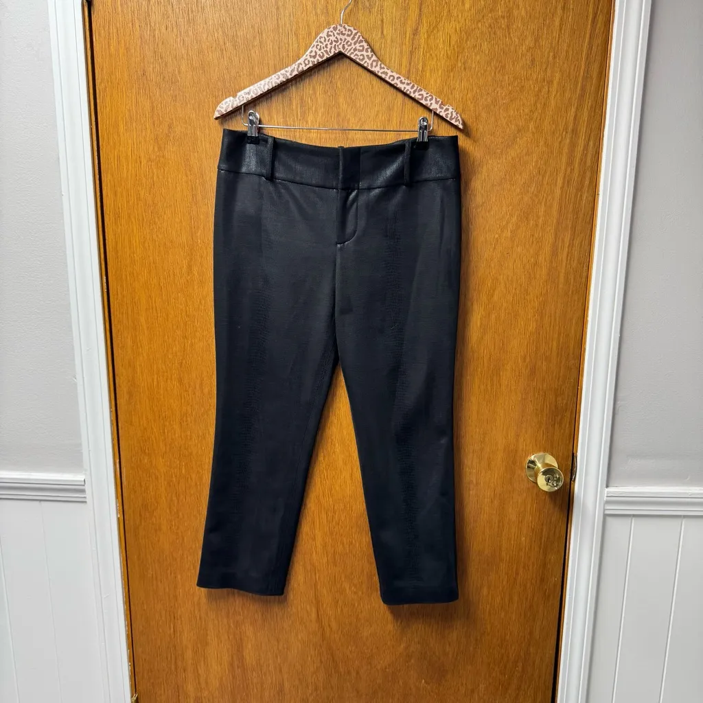 Alice + Olivia Stacy Vegan Faux Leather Ankle Pants Straight Leg Black 10 - Image 15