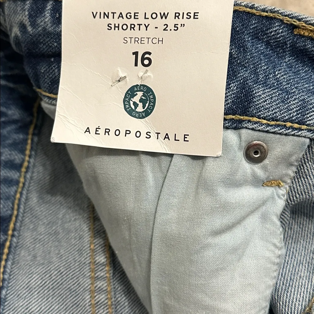 Vintage Low-Rise Jean Shorty Shorts 2.5” NEW Aeropostale Stretch Size 16 - Image 8