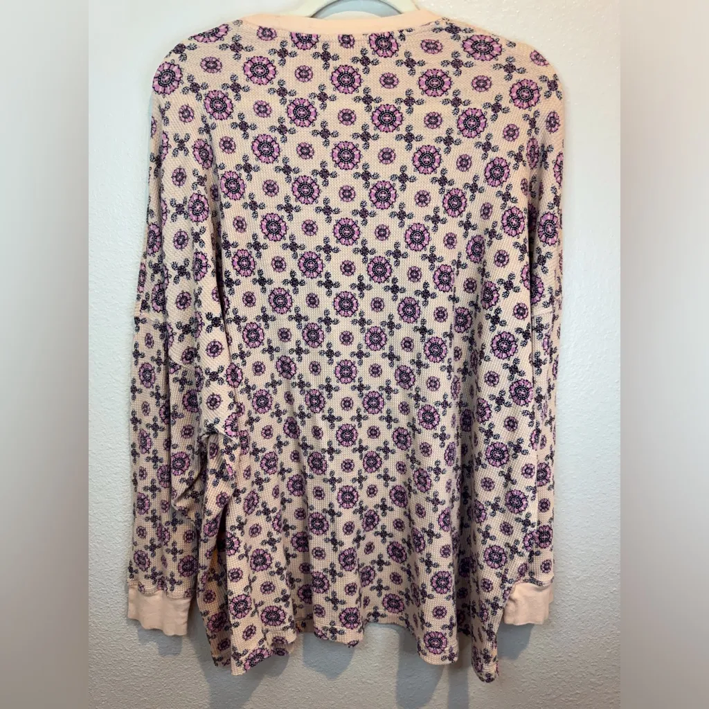 Free People Intimately Women’s Early Night Thermal Floral Top Size‎ S Pink - Image 4