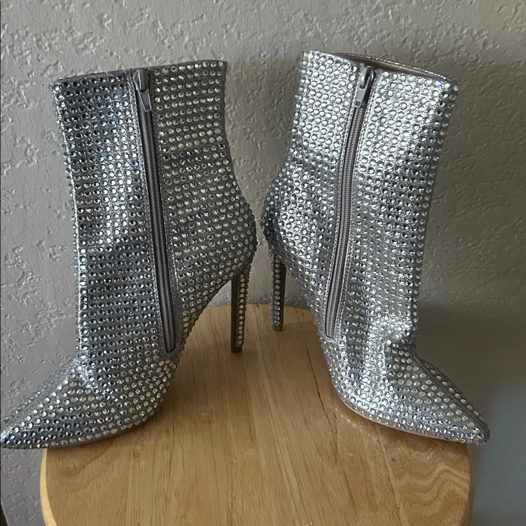 Steve Madden Winnings Rhinestone Heeled Booties - Image 4
