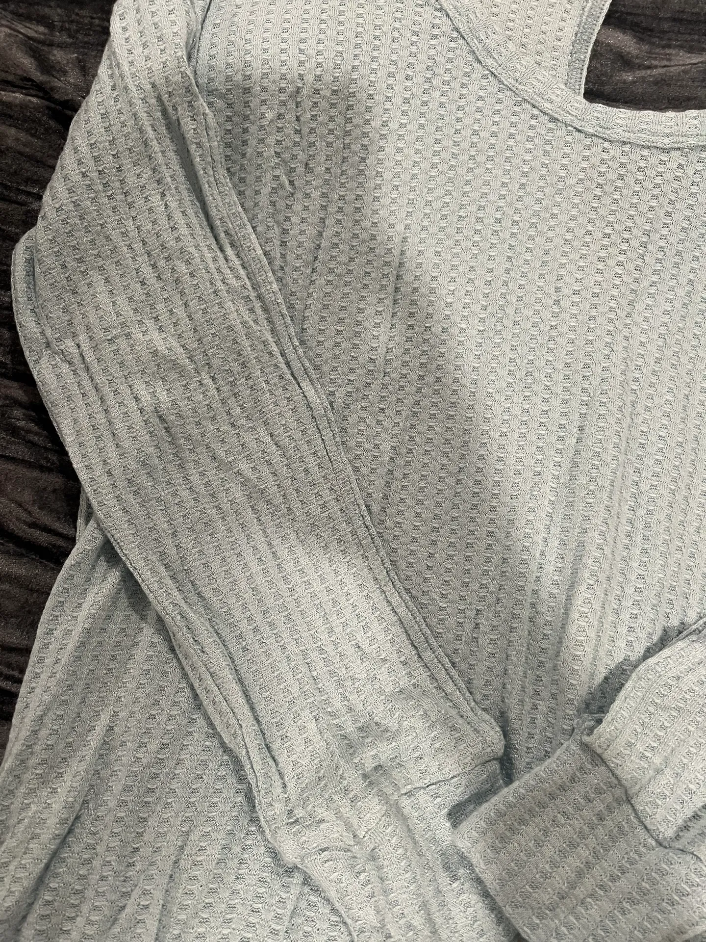 Chaser light blue top Waffle knit  Long sleeve  Size S - Image 2