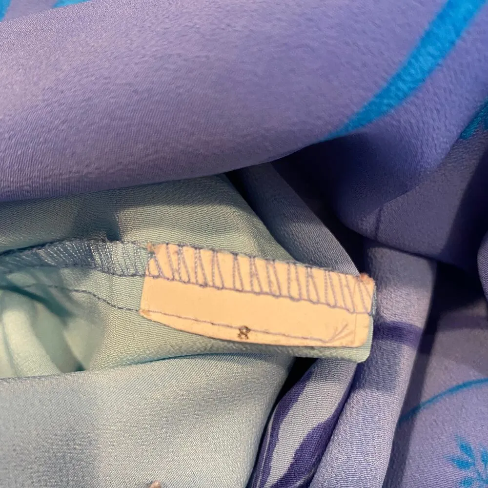 Hawaiian Dress Electric Blue Floral Dress Size 8 - Image 4