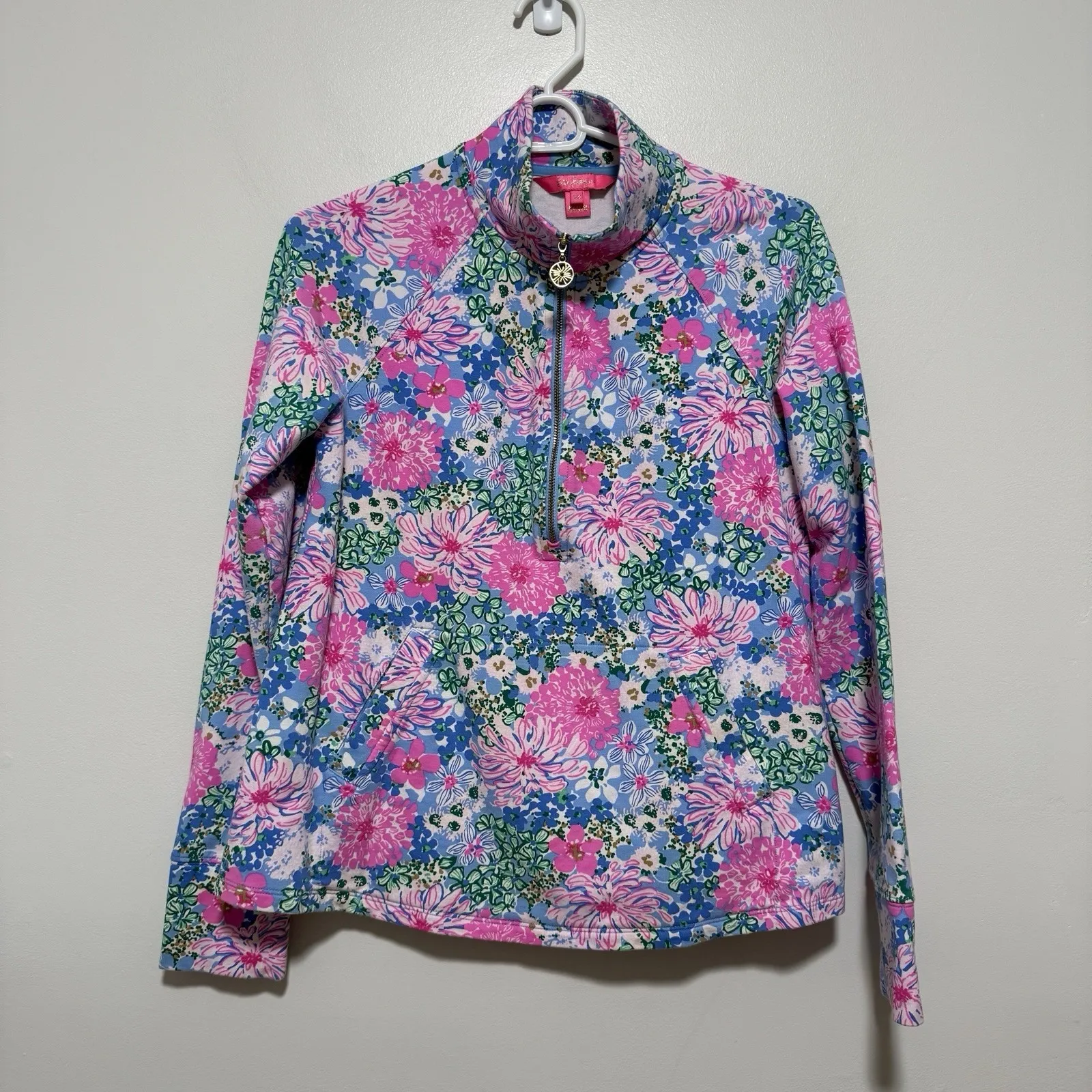 Lilly Pulitzer Melena UPF 50+ Quarter Zip Popover in Multi Lil Soiree All Day XS - Image 3