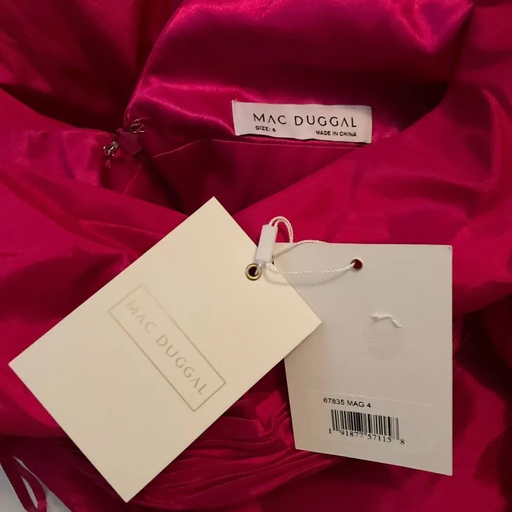 MAC DUGGAL 67835 Pink Taffeta High Low Ruffle Gown Dress - Image 12