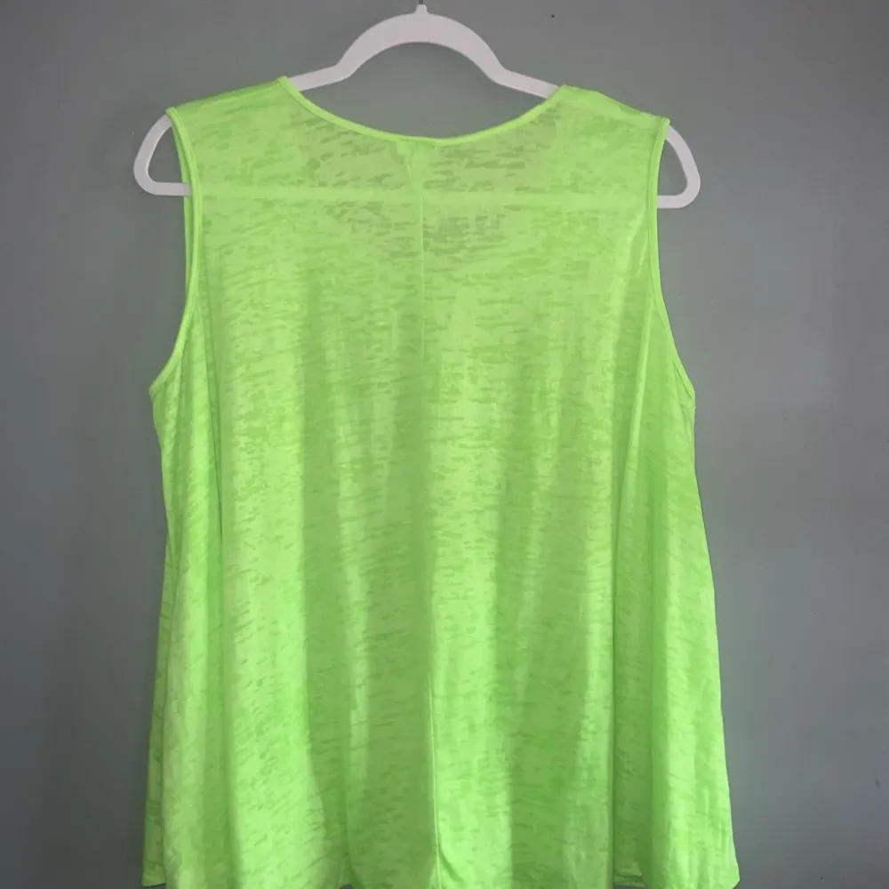 Shoreline Sequins Bahama Lime Green Sleeveless Relaxed Tank Top Swim Cover XXL - Image 7