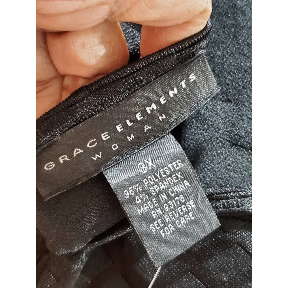 Grace Elements Women's Black Polyester Round Neck Long Sleeve Top Blouse Size 3X - Image 8