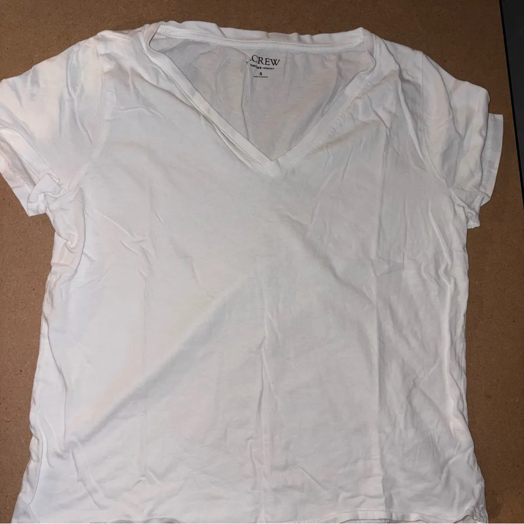 J. Crew Vintage Jersey Classic-fit V-neck T-shirt Short Sleeve White - Image 3