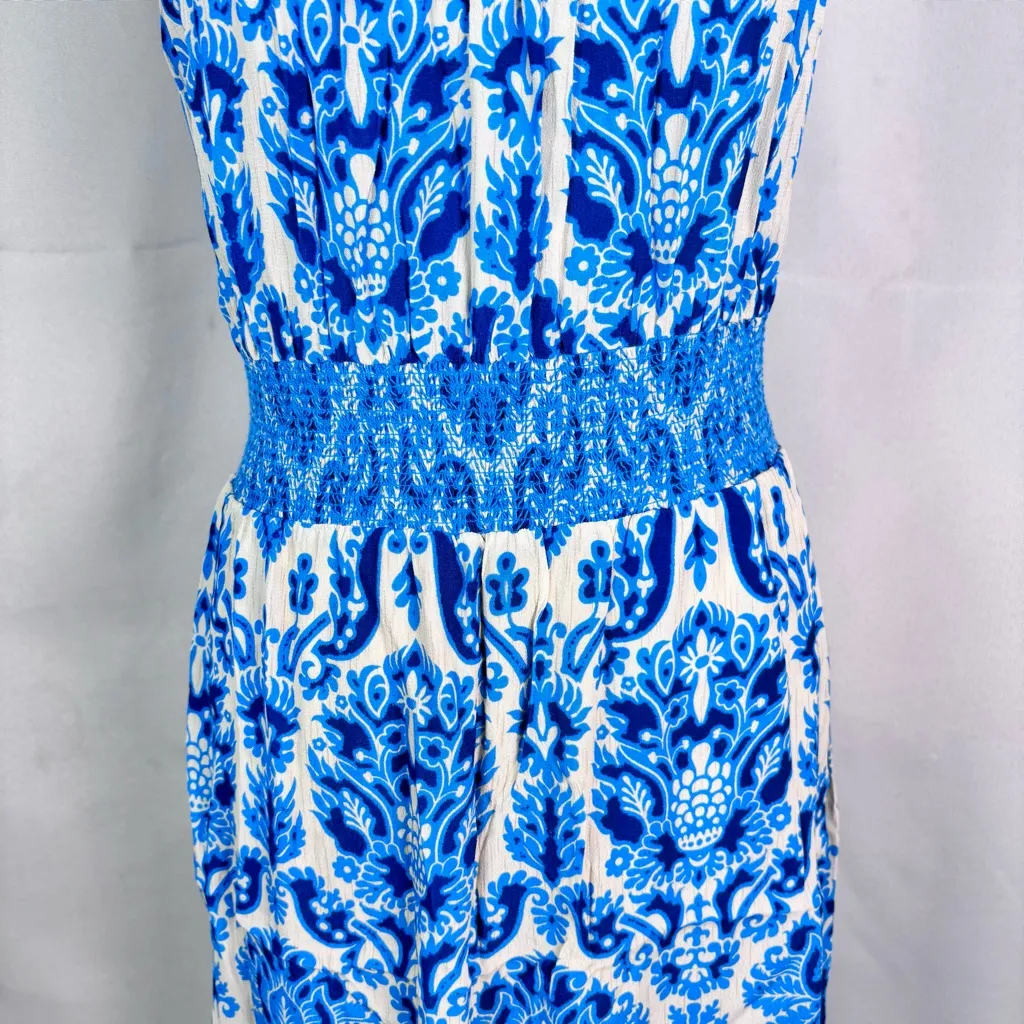 Anthropologie Plenty by Tracy Reese blue baroque motif smocked maxi dress Size S - Image 6