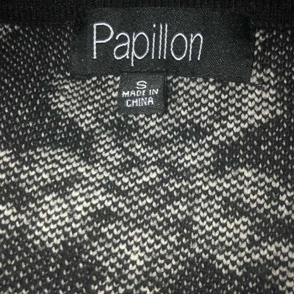 Papillon Angora Blend Damask Print Soft Sweater Dress S 3/4 Sleeve Cozy Winter - Image 6